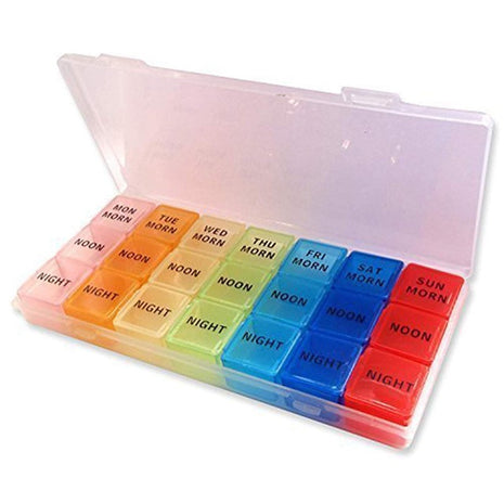 21 grid rainbow medicine box pill box