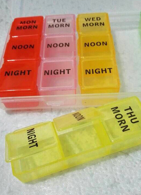 21 grid rainbow medicine box pill box